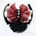 Woman hair snood bow barrette hair clips Lady Hair Net clerk and freight attendant barrette clip using HF81681